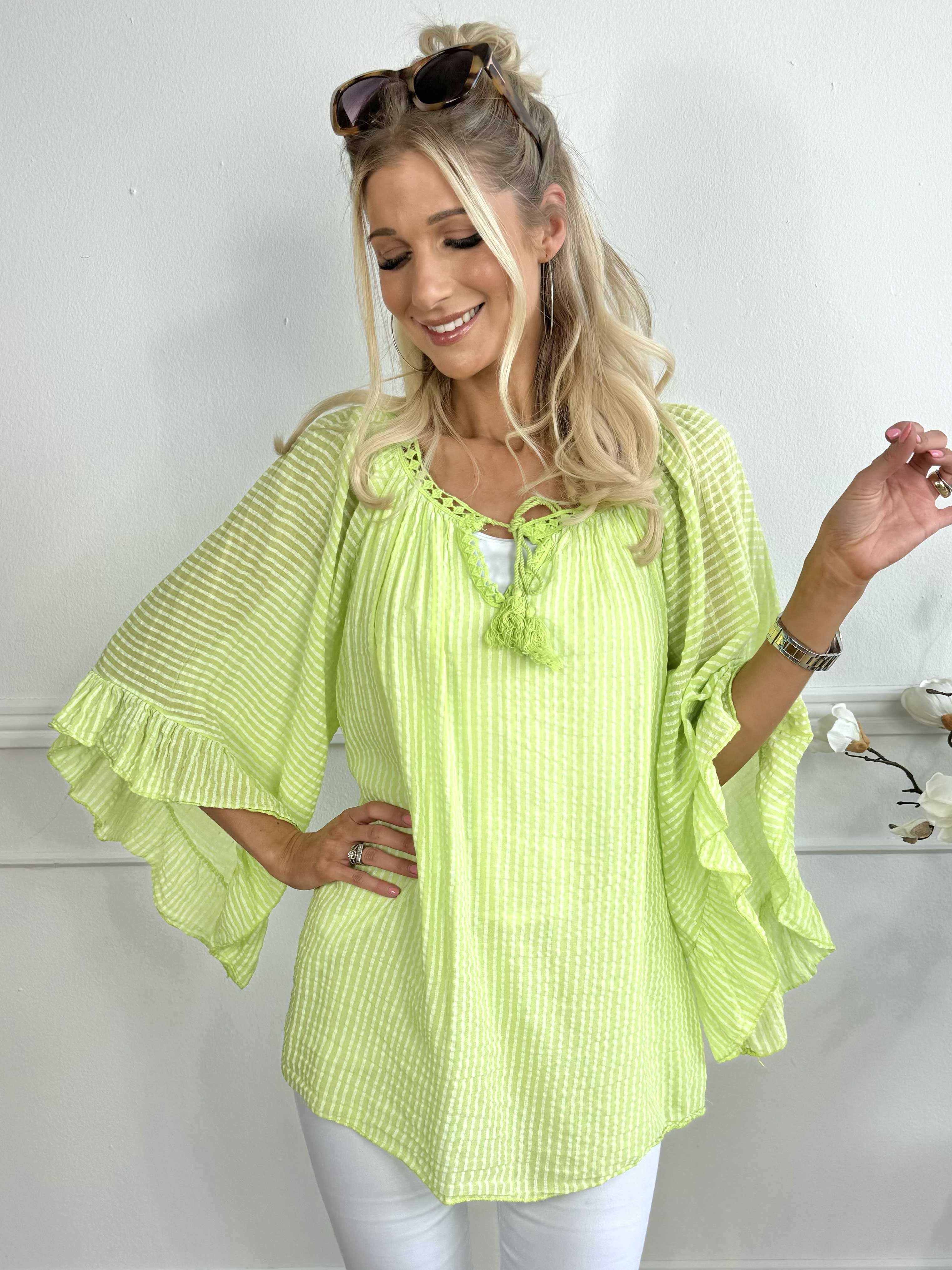 Marija - Söt randig tunika med vackra ärmar